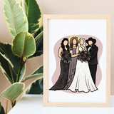 Memorial Family Portrait - Custom Line Drawing