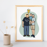 Memorial Family Portrait - Custom Line Drawing