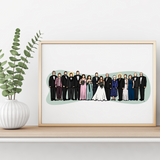 Memorial Family Portrait - Custom Line Drawing