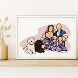 Miscarriage Remembrance Portrait  - Custom Line Drawing