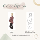 Pregnancy & Maternity Bump Portrait - Custom Line Drawing